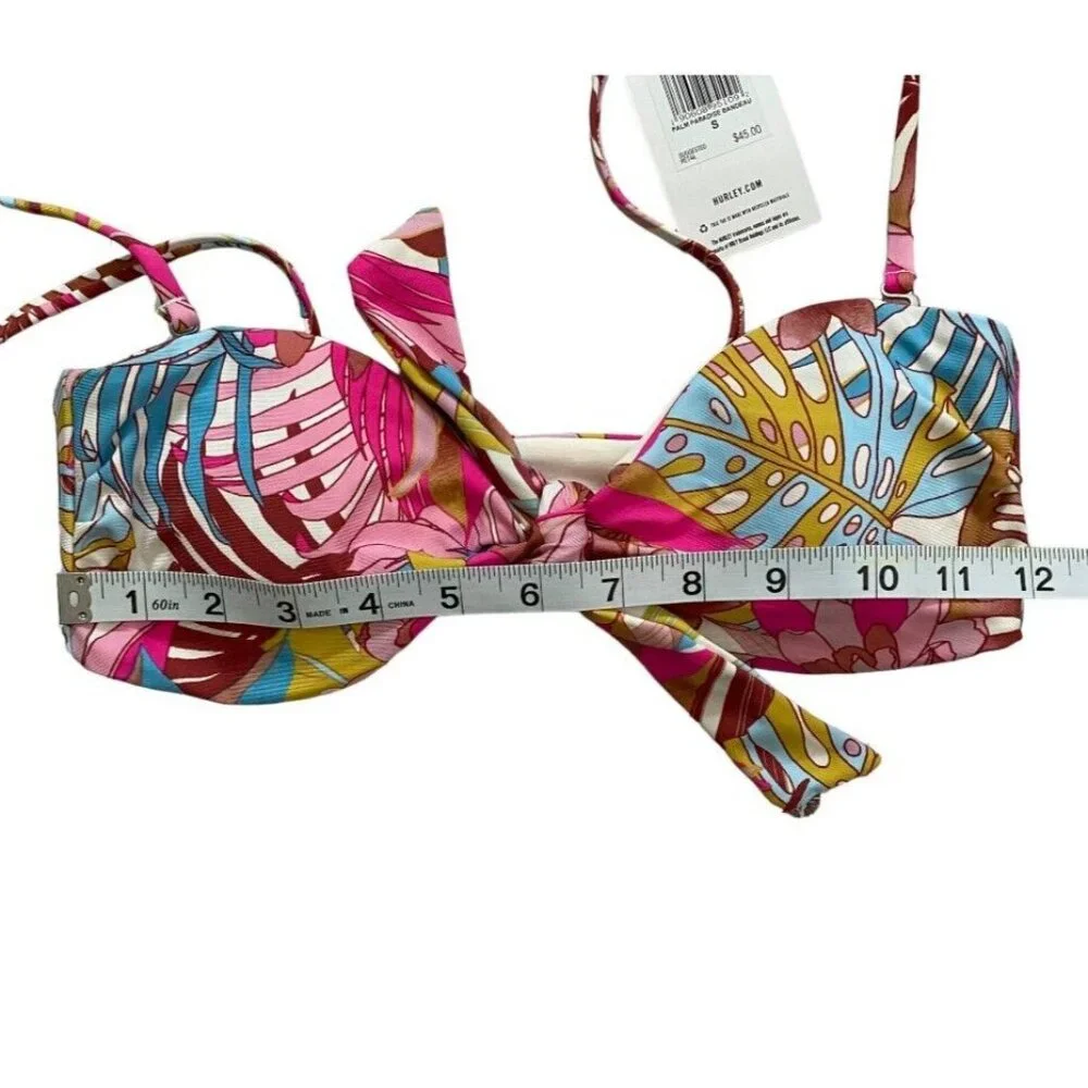 Hurley Swimwear‎ Women's Bikini Palm Paradise Bandeau Multicolor Size Small